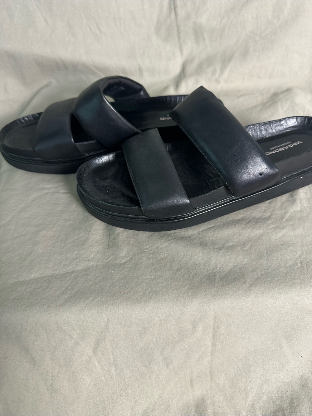 Vagabond Women’s Black Leather Slide Sandals EU 40 New Without Box